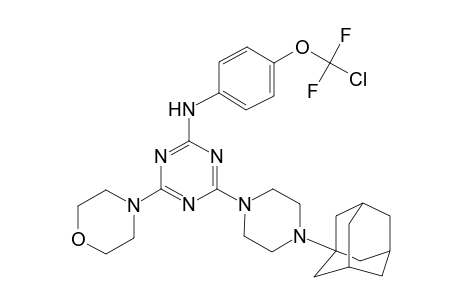 4-[4-(1-adamantyl)piperazin-1-yl]-N-[4-[chloranyl-bis(fluoranyl)methoxy]phenyl]-6-morpholin-4-yl-1,3,5-triazin-2-amine