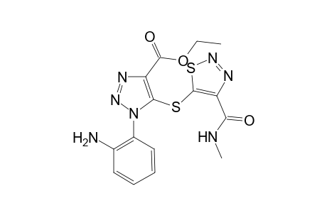1-(2-aminophenyl)-5-[[4-(methylcarbamoyl)-5-thiadiazolyl]thio]-4-triazolecarboxylic acid ethyl ester
