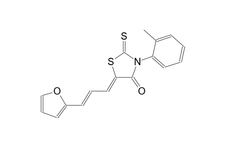 (5Z)-5-[(2E)-3-(2-furyl)-2-propenylidene]-3-(2-methylphenyl)-2-thioxo-1,3-thiazolidin-4-one