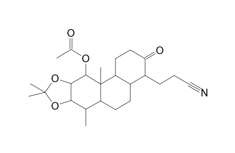 1,3-Dioxolo[4,5-b]phenanthrene, 4-acetoxy-8-(2-cyanoethyl)-7-oxo-2,2,4a,11-tetramethylperhydro-