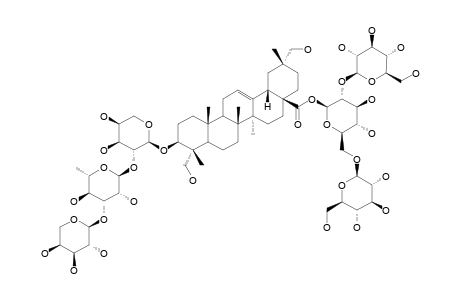 3-O-[ALPHA-L-ARABINOPYRANOSYL-(1->3)-ALPHA-L-RHAMNOPYRANOSYL-(1->2)-ALPHA-L-ARABINOPYRANOSYL]-28-O-[BETA-D-GLUCOPYRANOSYL-(1->2)-[BETA-D-GLUCOPYRAN