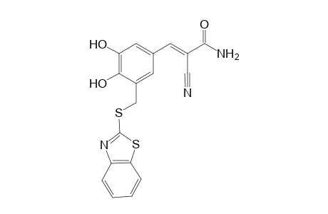 3,4-Dihydroxy-3-methoxy-5-[(2-benzo[d]thiazolyl)thiomethyl]-.alpha.-carboxamidocinnamonitrile