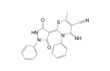 2-(3,5-Dioxo-1-phenylpyrazolidin-4-yliden)-4-imino-6-methyl-3-phenyl-3,4-dihydro-2H-1,3-thiazine-5-carbonitrile
