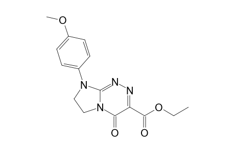 Ethyl 1-[4-oxo-8-(4-methoxyphenyl)-4,6,7,8-tetrahydroimidazo[2,1-c][1,2,4]triazin-3-yl]formate