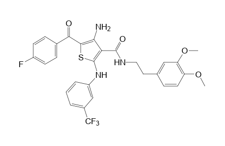 4-AMINO-N-(3,4-DIMETHOXYPHENETHYL)-5-(p-FLUOROBENZOYL)-2-(alpha,alpha,alpha-TRIFLUORO-m-TOLUIDINO)-3-THIOPHENECARBOXAMIDE
