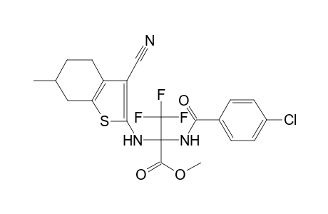 2-[(4-chlorobenzoyl)amino]-2-[(3-cyano-6-methyl-4,5,6,7-tetrahydrobenzothiophen-2-yl)amino]-3,3,3-trifluoro-propionic acid methyl ester
