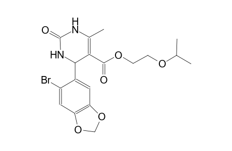 2-isopropoxyethyl 4-(6-bromo-1,3-benzodioxol-5-yl)-6-methyl-2-oxo-1,2,3,4-tetrahydro-5-pyrimidinecarboxylate