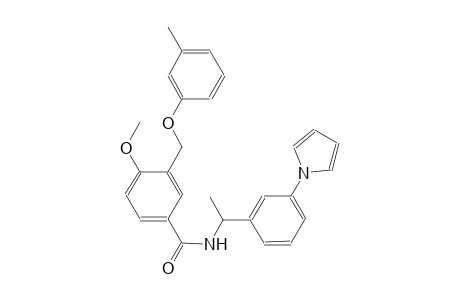 4-methoxy-3-[(3-methylphenoxy)methyl]-N-{1-[3-(1H-pyrrol-1-yl)phenyl]ethyl}benzamide