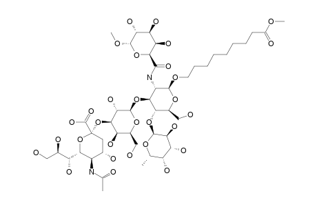8-METHOXYCARBONYLOCTYL-5-N-ACETYL-ALPHA-NEURAMINYL-(2->3)-BETA-D-GALACTOPYRANOSYL-(1->3)-[ALPHA-L-FUCOPYRANOSYL-(1->4)]-2-DEOXY-2-(METHYL-ALPHA-D