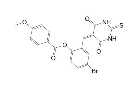 4-bromo-2-[(4,6-dioxo-2-thioxotetrahydro-5(2H)-pyrimidinylidene)methyl]phenyl 4-methoxybenzoate