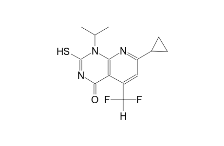 pyrido[2,3-d]pyrimidin-4(1H)-one, 7-cyclopropyl-5-(difluoromethyl)-2-mercapto-1-(1-methylethyl)-