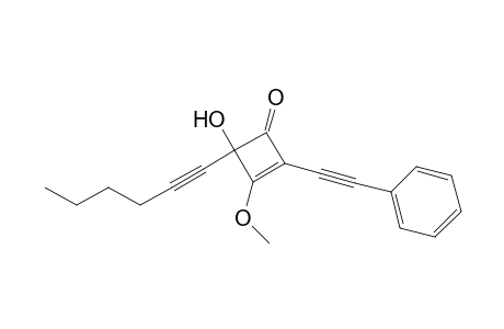 2-Cyclobuten-1-one, 4-(1-hexynyl)-4-hydroxy-3-methoxy-2-(phenylethynyl)-