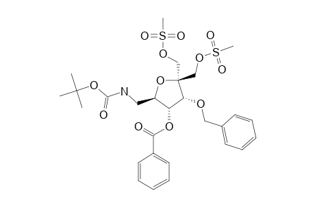 2,5-ANHYDRO-3-O-BENZOYL-4-O-BENZYL-1-[(TERT.-BUTOXYCARBONYL)-AMINO]-1-DEOXY-6-O-(METHYLSULFONYL)-5-C-[(METHYLSULFONYLOXY)-METHYL]-D-ALLITOL