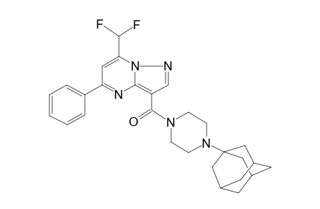 Pyrazolo[1,5-a]pyrimidine, 7-(difluoromethyl)-5-phenyl-3-[(4-tricyclo[3.3.1.1(3,7)]dec-1-yl-1-piperazinyl)carbonyl]-