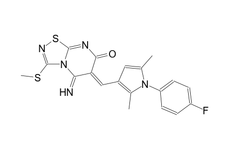 (6Z)-6-{[1-(4-fluorophenyl)-2,5-dimethyl-1H-pyrrol-3-yl]methylene}-5-imino-3-(methylsulfanyl)-5,6-dihydro-7H-[1,2,4]thiadiazolo[4,5-a]pyrimidin-7-one