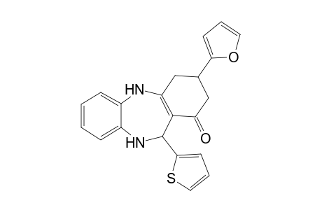 9-(2-furanyl)-6-thiophen-2-yl-5,6,8,9,10,11-hexahydrobenzo[b][1,4]benzodiazepin-7-one