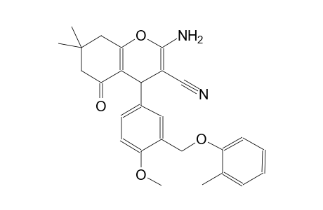 4H-1-benzopyran-3-carbonitrile, 2-amino-5,6,7,8-tetrahydro-4-[4-methoxy-3-[(2-methylphenoxy)methyl]phenyl]-7,7-dimethyl-5-oxo-