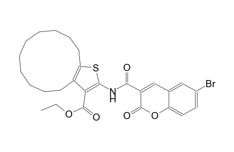 cyclododeca[b]thiophene-3-carboxylic acid, 2-[[(6-bromo-2-oxo-2H-1-benzopyran-3-yl)carbonyl]amino]-4,5,6,7,8,9,10,11,12,13-decahydro-, ethyl ester