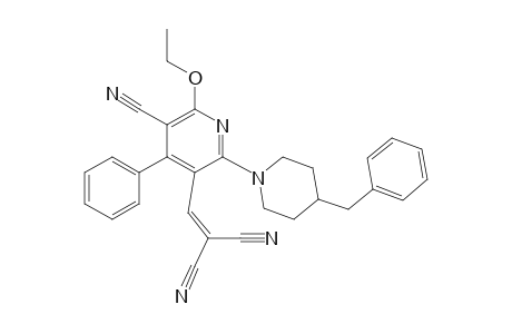 2-[[2-(4-benzyl-1-piperidyl)-5-cyano-6-ethoxy-4-phenyl-3-pyridyl]methylene]propanedinitrile
