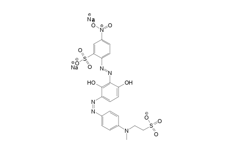 Benzenesulfonic acid, 2-[[2,6-dihydroxy-3-[[4-[methyl(2-sulfoethyl)amino]phenyl]azo]phenyl]azo]-5-nitro-, disodium salt