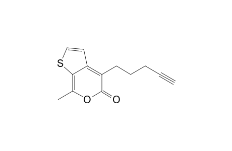 5H-Thieno[2,3-c]pyran-5-one, 7-methyl-4-(4-pentynyl)-