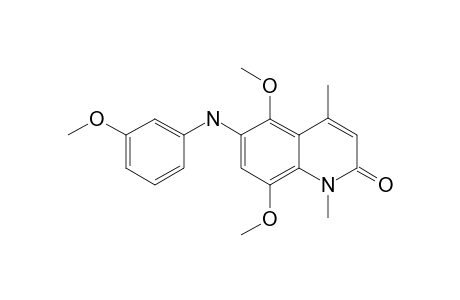 5,8-DIMETHOXY-6-(3-METHOXYPHENYLAMINO)-1,4-DIMETHYL-QUINOLIN-2(1H)-ONE