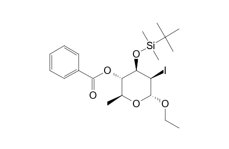ETHYL-4-O-BENZOYL-3-O-TERT.-BUTYLDIMETHYLSILYL-2,6-DIDEOXY-2-IODO-ALPHA-D-MANNO-HEXOPYRANOSIDE