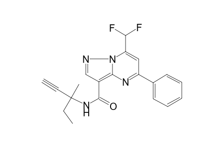 7-(difluoromethyl)-N-(1-ethyl-1-methyl-prop-2-ynyl)-5-phenyl-pyrazolo[1,5-a]pyrimidine-3-carboxamide