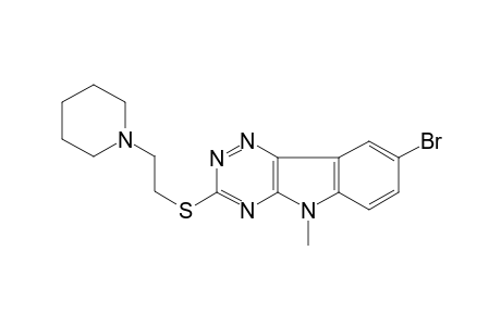 8-Bromanyl-5-methyl-3-(2-piperidin-1-ylethylsulfanyl)-[1,2,4]triazino[5,6-b]indole