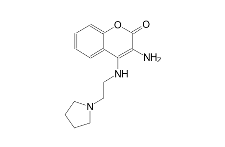 2H-1-benzopyran-2-one, 3-amino-4-[[2-(1-pyrrolidinyl)ethyl]amino]-