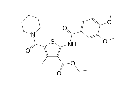3-thiophenecarboxylic acid, 2-[(3,4-dimethoxybenzoyl)amino]-4-methyl-5-(1-piperidinylcarbonyl)-, ethyl ester