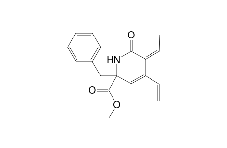 2-Benzyl-5-ethylidene-6-oxo-4-vinyl-1,2,5,6-tetrahydro-pyridine-2-carboxylic acid methyl ester