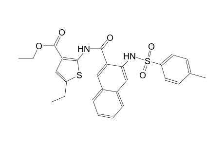 3-thiophenecarboxylic acid, 5-ethyl-2-[[[3-[[(4-methylphenyl)sulfonyl]amino]-2-naphthalenyl]carbonyl]amino]-, ethyl ester
