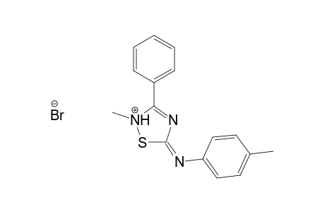 Benzenamine, 4-methyl-N-(2-methyl-3-phenyl-1,2,4-thiadiazol-5(2H)-ylidene)-, monohydrobromide, salt