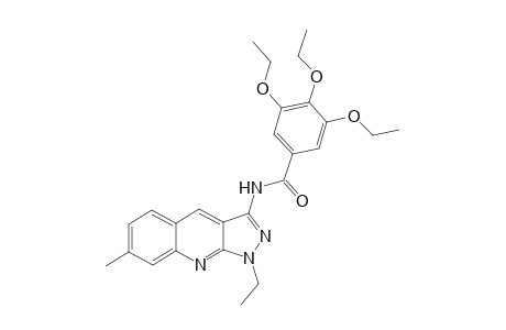 3,4,5-triethoxy-N-{1-ethyl-7-methyl-1H-pyrazolo[3,4-b]quinolin-3-yl}benzamide
