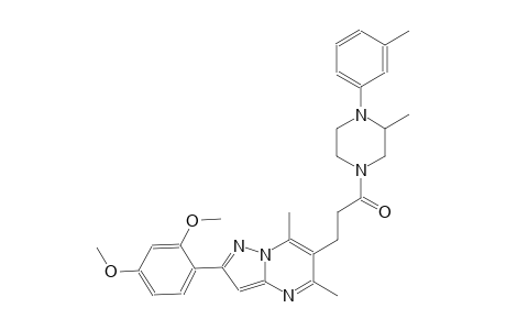 pyrazolo[1,5-a]pyrimidine, 2-(2,4-dimethoxyphenyl)-5,7-dimethyl-6-[3-[3-methyl-4-(3-methylphenyl)-1-piperazinyl]-3-oxopropyl]-