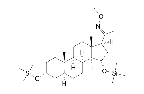 Bistrimethylsilyl 3.alpha.,15.alpha.-dihydroxy-5.alpha.-pregnane-20-one methoxime