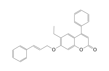 2H-1-benzopyran-2-one, 6-ethyl-4-phenyl-7-[[(2E)-3-phenyl-2-propenyl]oxy]-