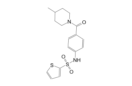 N-{4-[(4-methyl-1-piperidinyl)carbonyl]phenyl}-2-thiophenesulfonamide