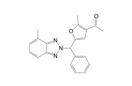 1-(2-methyl-5-((4-methyl-2H-benzo[d][1,2,3]triazol-2-yl)(phenyl)methyl)furan-3-yl)ethan-1-one