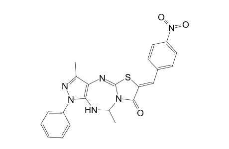 (Z)-5,9-Dimethyl-2-(4-nitrobenzylidene)-7-phenyl-5,6-dihydropyrazolo[3,4-f]thiazolo[2,3-b][1,3,5]triazepin-3-one