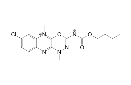 8-CHLORO-4,10-DIMETHYL-4H-1,3,4-OXADIAZINO-[5,6-B]-QUINOXALIN-10-IUM-2-(N-BUTOXYCARBONYL)-AMIDATE