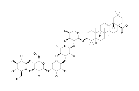 OLEANOLIC-ACID-3-O-BETA-D-GLUCOPYRANOSYL-(1->4)-BETA-D-GLUCOPYRANOSYL-(1->4)-BETA-D-RIBOPYRANOSYL-(1->3)-ALPHA-L-RHAMNOPYRANOSYL-(1->2)-ALPHA-L-AR