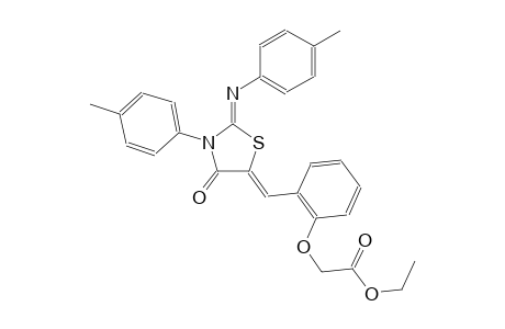 ethyl [2-((Z)-{(2Z)-3-(4-methylphenyl)-2-[(4-methylphenyl)imino]-4-oxo-1,3-thiazolidin-5-ylidene}methyl)phenoxy]acetate