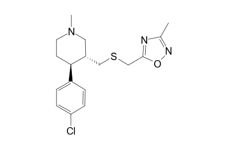 (3R,4S)-4-(4-Chlorophenyl)-1-methyl-3-(3-methyl-1,2,4-oxadiazol-5-ylmethylsulfanylmethyl)-piperidine