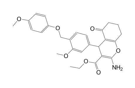 ethyl 2-amino-4-{3-methoxy-4-[(4-methoxyphenoxy)methyl]phenyl}-5-oxo-5,6,7,8-tetrahydro-4H-chromene-3-carboxylate