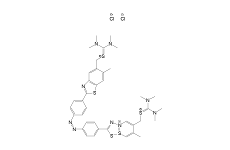 6-({[Bis(dimethylamino)methylene]sulfonio}methyl)-2-[4-({4-[5-({[bis(dimethylamino)methylene]sulfonio}methyl)-6-methyl-1,3-benzothiazol-2-yl]phenyl}diazenyl)phenyl]-7-methyl-9l4-[1,2,3,4]dithiadiazolo[2,3-a][1,2]thiazin-4-ium dichloride