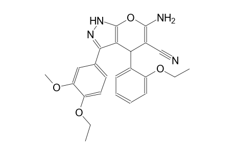 6-amino-3-(4-ethoxy-3-methoxyphenyl)-4-(2-ethoxyphenyl)-1,4-dihydropyrano[2,3-c]pyrazole-5-carbonitrile