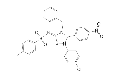 N-[2-(4-chlorophenyl)-3-(4-nitrophenyl)-4-(phenylmethyl)-1,2,4-thiadiazolidin-5-ylidene]-4-methylbenzenesulfonamide