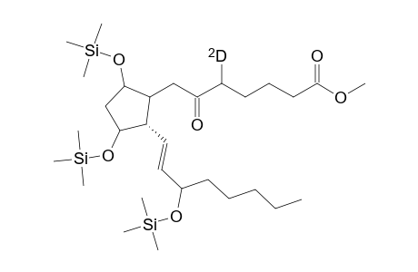 .alpha.-6-oxo-5-deutero-7-(2-(3-triemethylsiloxy-1(E)-octenyl)-3,5-cis-di(trimethylsiloxy)cyclopentyl)heptanoic acid methyl ester